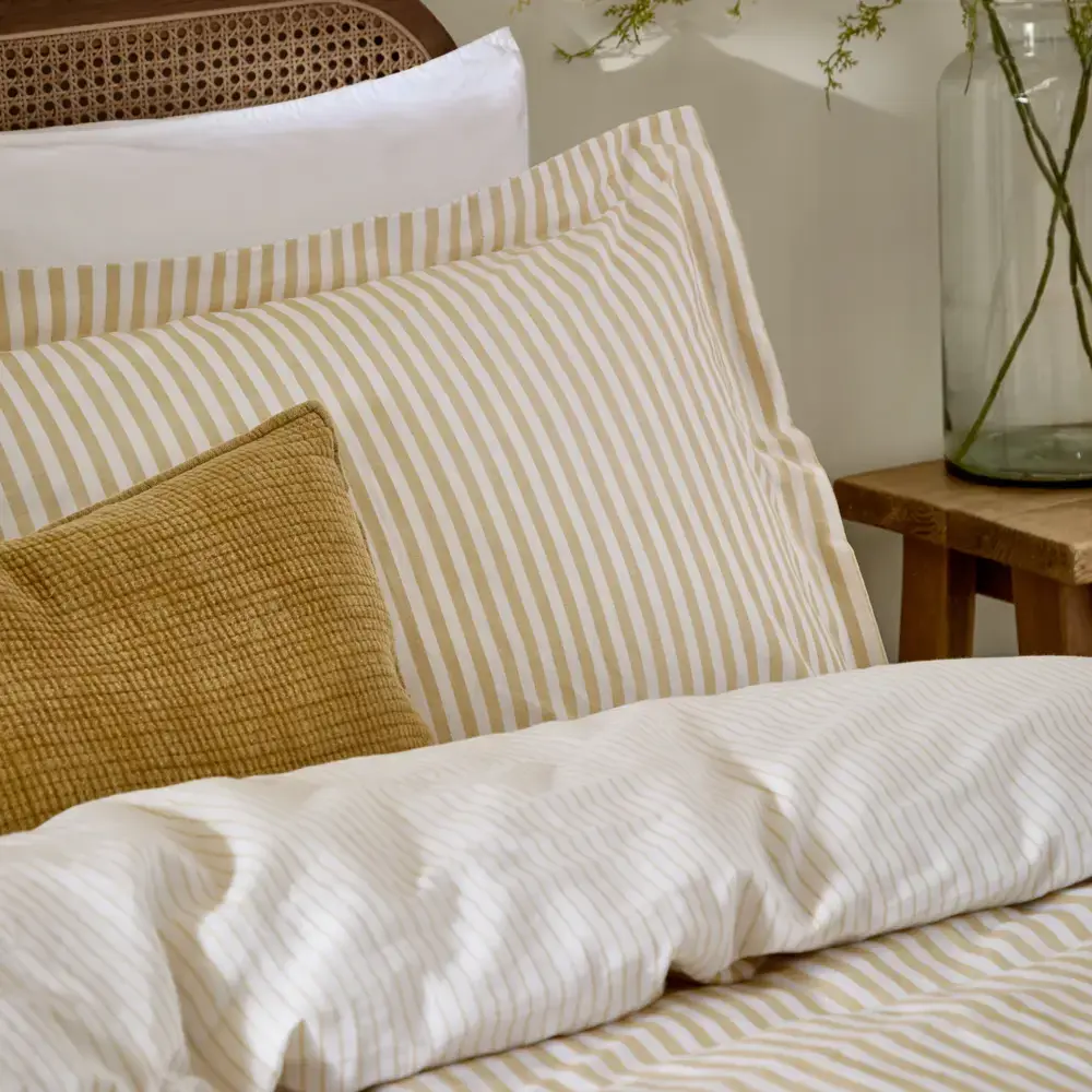 Yard Hebden Melange Honey Stripe Duvet Cover Set